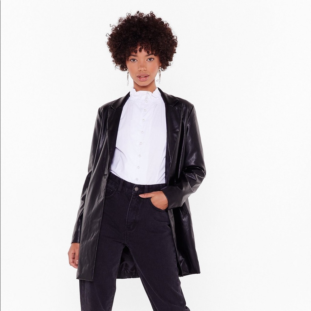 Nasty Gal Faux Leather Blazer